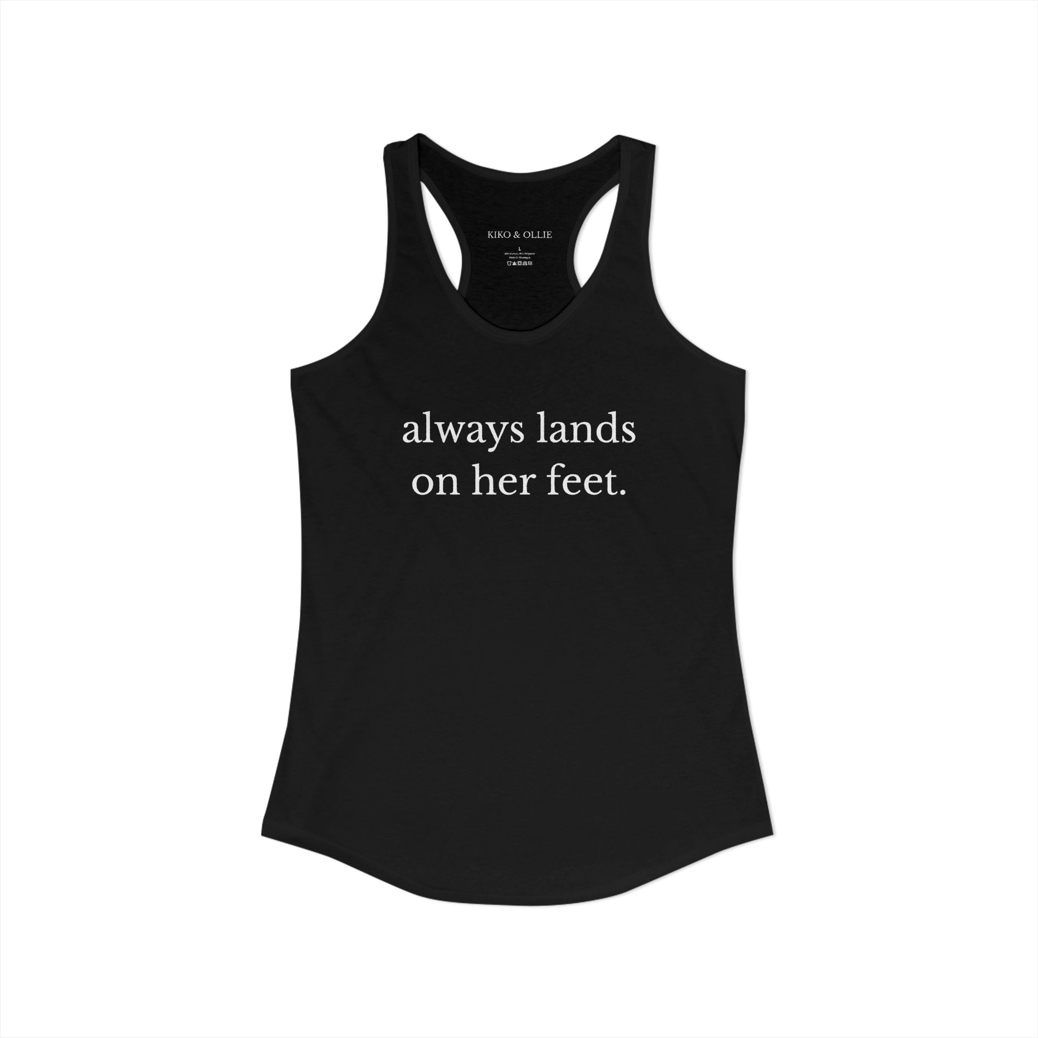 Always Lands on Her Feet Racerback Tank