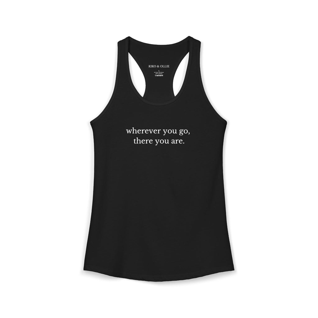 Wherever You Go, There You Are Racerback Tank
